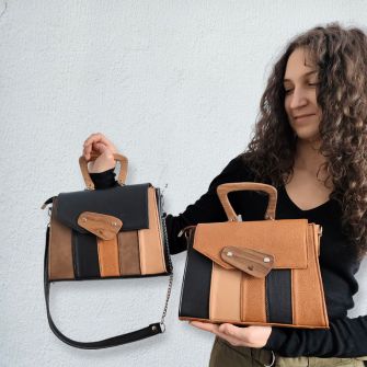 Eslo Columbia hazai designer női bőr oldaltáska, prémium minőség, kézzel készített egyedi dizájn.