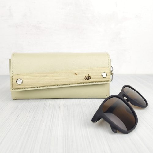 Eslo Cream Leather Glasses Case