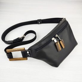 Eslo Roger bőr crossbody/övtáska fekete uniszex