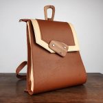 Eslo Luna hazai designer női karamell mix bőr hátitáska, hátizsák, prémium minőség, kézzel készített egyedi dizájn.
