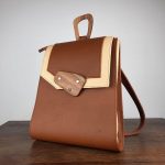 Eslo Luna hazai designer női karamell mix bőr hátitáska, hátizsák, prémium minőség, kézzel készített egyedi dizájn.