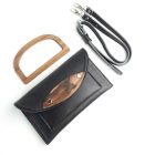 Eslo Mio hazai designer női fekete bőr minitáska, prémium minőség, kézzel készített egyedi dizájn.