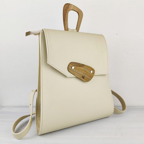 Luna Cream Women's Leather Backpack LIMITED