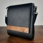 Eslo Roger hazai designer férfi fekete bőr bőr oldaltáska, prémium minőség, kézzel készített egyedi dizájn.