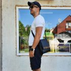 Eslo Roger hazai designer férfi fekete bőr bőr oldaltáska, prémium minőség, kézzel készített egyedi dizájn.