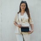 ESLO Pure Fekete "hópehely" női bőr pipere alkalmi táska LIMITED