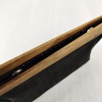 ESLO Pure Black "striped" women's leather toiletry casual bag LIMITED