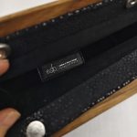 ESLO Pure Black "striped" women's leather toiletry casual bag LIMITED