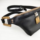 Eslo Roger bőr crossbody/övtáska fekete - barna uniszex