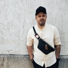 Eslo Roger bőr crossbody/övtáska fekete - barna uniszex