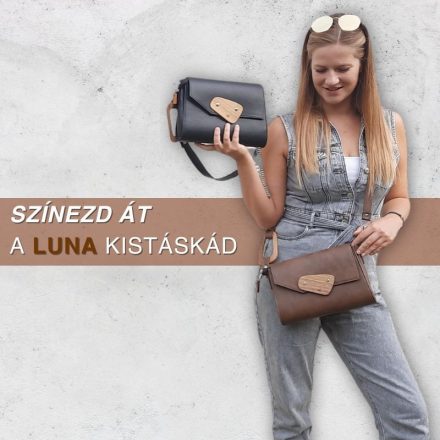 Eslo Luna egyedi hazai designer női bőr oldaltáska, prémium minőség, kézzel készített egyedi dizájn.