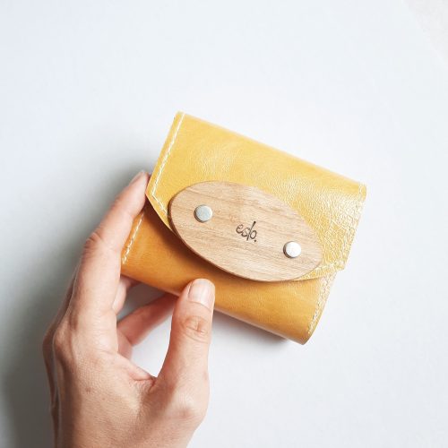 Eslo Yellow Leather Wallet Mini