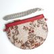 Eslo Manci hazai designer női  meggypiros gobelin bőr mini clutch, prémium minőség, kézzel készített egyedi dizájn.