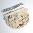 Eslo Manci hazai designer női  krém gobelin bőr mini clutch, prémium minőség, kézzel készített egyedi dizájn.