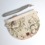 Eslo Manci hazai designer női  krém gobelin bőr mini clutch, prémium minőség, kézzel készített egyedi dizájn.