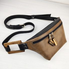 Eslo Roger bőr crossbody/övtáska barna- fekete uniszex