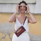 Eslo Mio hazai designer női piros bőr minitáska, prémium minőség, kézzel készített egyedi dizájn.