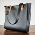 Eslo Luna hazai designer női fekete bőr válltáska, prémium minőség, kézzel készített egyedi dizájn.