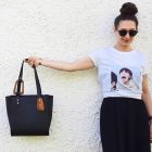 Eslo Luna hazai designer női fekete bőr válltáska, prémium minőség, kézzel készített egyedi dizájn.