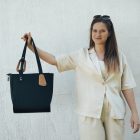 Eslo Luna hazai designer női fekete bőr válltáska, prémium minőség, kézzel készített egyedi dizájn.