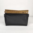 Eslo Pure hazai designer női  fekete bőr pipere, alkalmi táska, prémium minőség, kézzel készített egyedi dizájn.