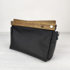 Eslo Pure hazai designer női  fekete bőr pipere, alkalmi táska, prémium minőség, kézzel készített egyedi dizájn.