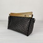 ESLO Pure Fekete „buborék” női bőr pipere alkalmi táska LIMITED