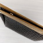 ESLO Pure Black "bubble" women's leather toiletry casual bag LIMITED