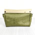 ESLO Pure Zöld kroko mintás női bőr pipere alkalmi táska