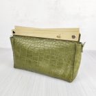 ESLO Pure Zöld kroko mintás női bőr pipere alkalmi táska