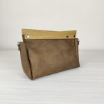 ESLO Pure Batik Brown Women's Leather Toiletry Casual Bag