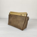 ESLO Pure Batik Brown Women's Leather Toiletry Casual Bag