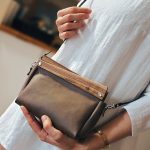 ESLO Pure Batik Brown Women's Leather Toiletry Casual Bag