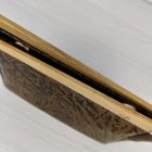 Eslo Pure hazai designer női  mintás barna bőr pipere, alkalmi táska, prémium minőség, kézzel készített egyedi dizájn.