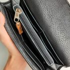 Eslo Luna hazai designer női fekete bőr pénztárca, prémium minőség, kézzel készített egyedi dizájn.