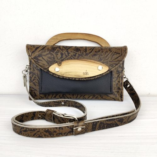 Eslo Mio Variable Brown Pattern Women's Leather Mini Bag LIMITED