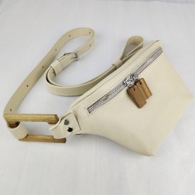 Eslo Roger bőr crossbody/övtáska krém uniszex