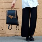 Eslo Luna hazai designer női negro bőr hátitáska, hátizsák, prémium minőség, kézzel készített egyedi dizájn.