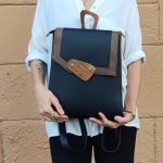 Eslo Luna hazai designer női negro bőr hátitáska, hátizsák, prémium minőség, kézzel készített egyedi dizájn.