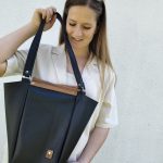 Eslo Pure Black Women's Leather Shoulder Bag