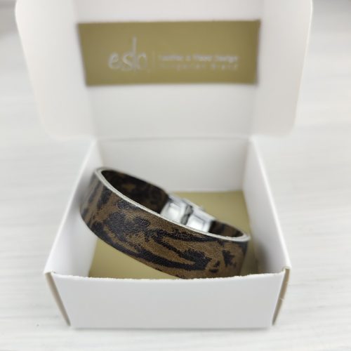 Eslo Női Bőr Karkötő Barna Mintás