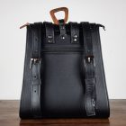 Eslo Luna hazai designer női fekete bőr hátitáska, hátizsák, prémium minőség, kézzel készített egyedi dizájn.