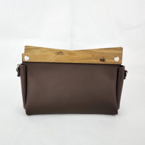 ESLO Pure Csokoládé barna női bőr minitáska