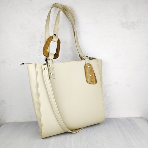 ESLO Luna Cream Women's Leather Shoulder Bag