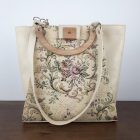 Eslo Manci hazai designer női  krém gobelin bőr válltáska, prémium minőség, kézzel készített egyedi dizájn.