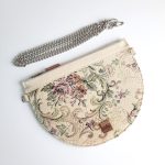 Eslo Manci hazai designer női  krém gobelin bőr mini clutch, prémium minőség, kézzel készített egyedi dizájn.