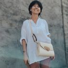 Eslo Luna Krém női bőr oldaltáska