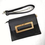 ESLO Donna Black Leather Envelope Bag Snowflake