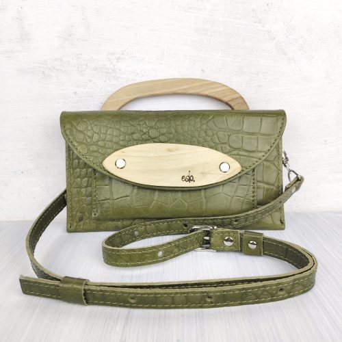Eslo Mio Variable Green Croco Women's Leather Mini Bag LIMITED