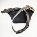 Eslo Roger Leather Crossbody/Waist Bag Grey - Black Unisex